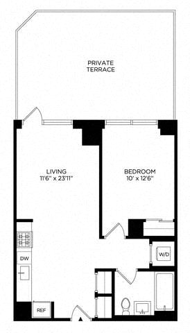 Floor plan layout diagram for 1Y West