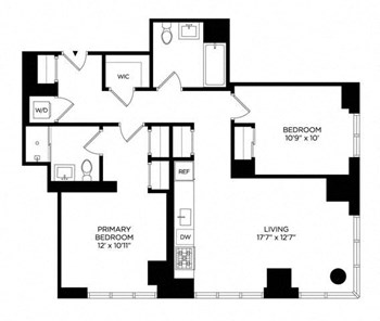 2AB Penthouse West floor plan