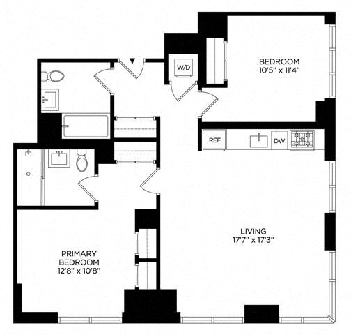 Floor plan layout diagram for 2AL South