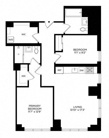 Floor plan layout diagram for 2AP West