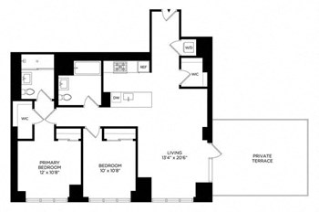 2AV Penthouse w/ Terrace East floor plan