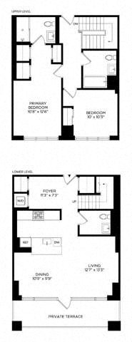 2AZ Townhome West floor plan