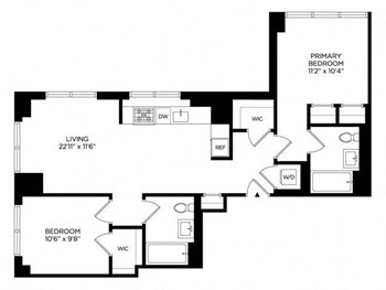 2T Penthouse East floor plan