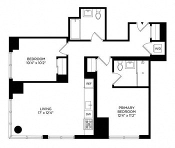 2W Penthouse South floor plan