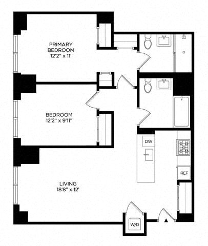 Floor plan layout diagram for 2Y