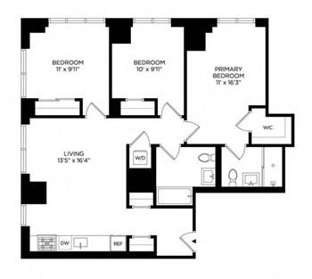 3A Penthouse West floor plan