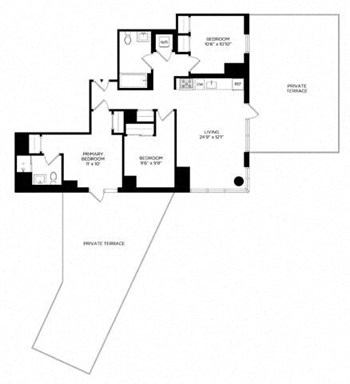 3D w/ Terrace North floor plan
