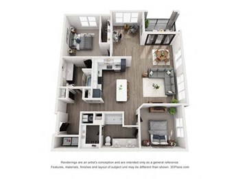 2G Den w/ Balcony floor plan