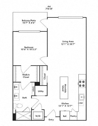 Floor plan layout diagram for 1D