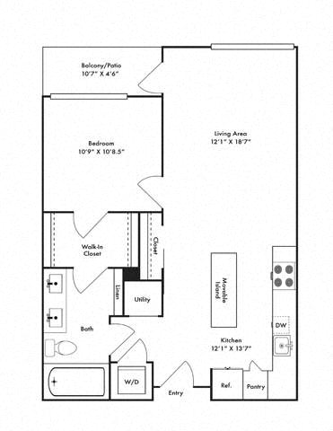 Floor plan layout diagram for 1M