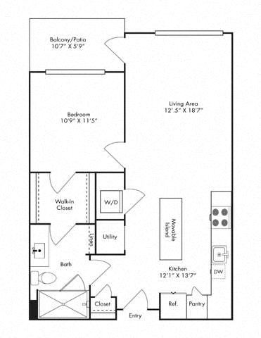 Floor plan layout diagram for 1P
