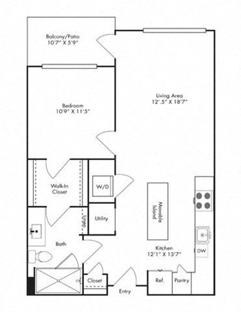 1P floor plan