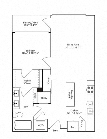 Floor plan layout diagram for 1J