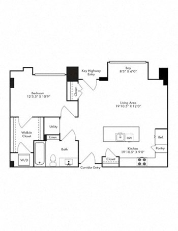 1V floor plan