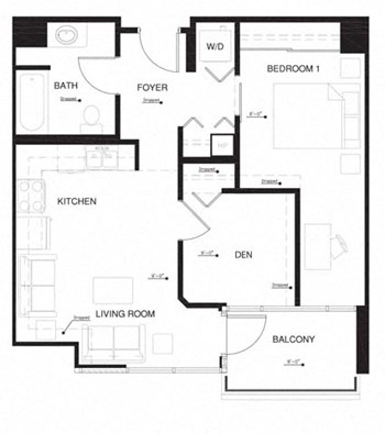 1D floor plan