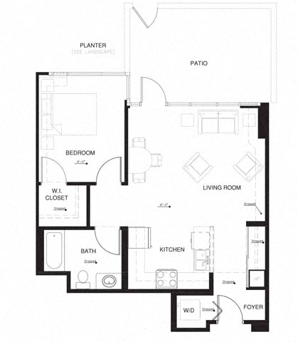 Floor plan layout diagram for 1Q w Balcony Renovation 2