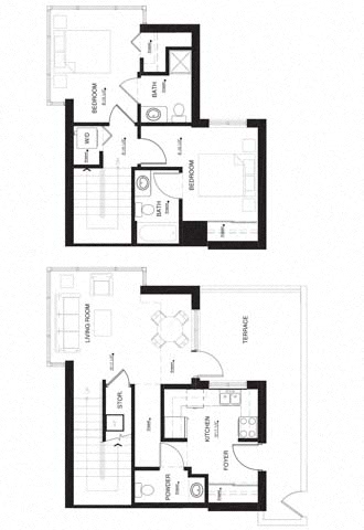 Floor plan layout diagram for 2AE w Balcony Renovation 2