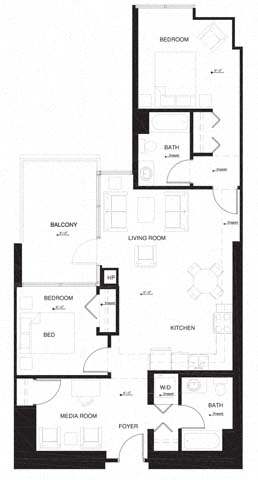 Floor plan layout diagram for 2AG