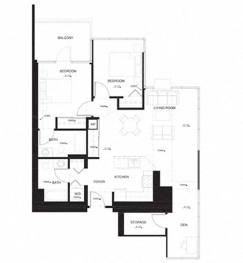 2AK floor plan
