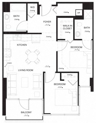 Floor plan layout diagram for 2F w Balcony Renovation 2