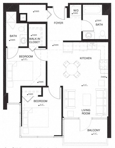 Floor plan layout diagram for 2H w Balcony Renovation 2