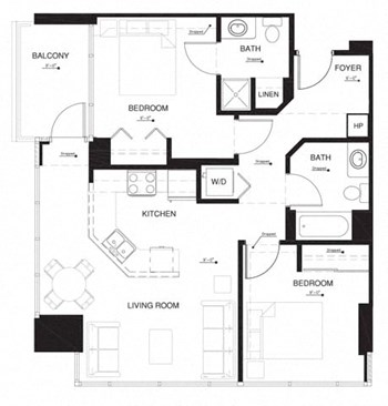 2L w Balcony Renovation 2 floor plan