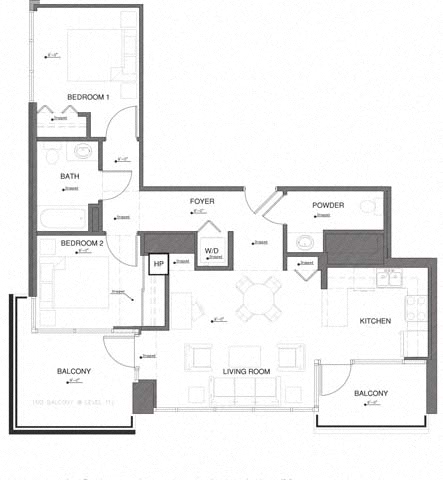 Floor plan layout diagram for 2R w Balcony Renovation 2