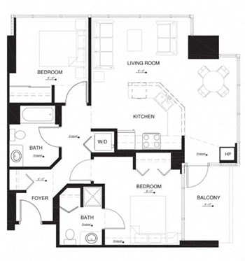 2S w Balcony Renovation 2 floor plan