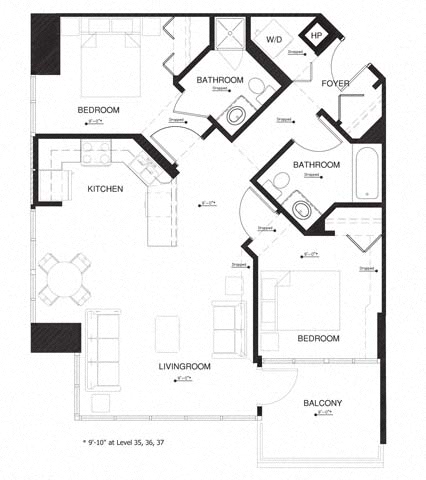 Floor plan layout diagram for 2V w Balcony Renovation 2