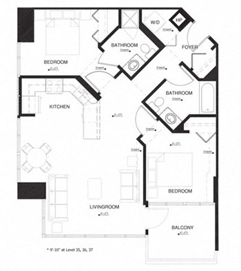 2V w Balcony Renovation 2 floor plan