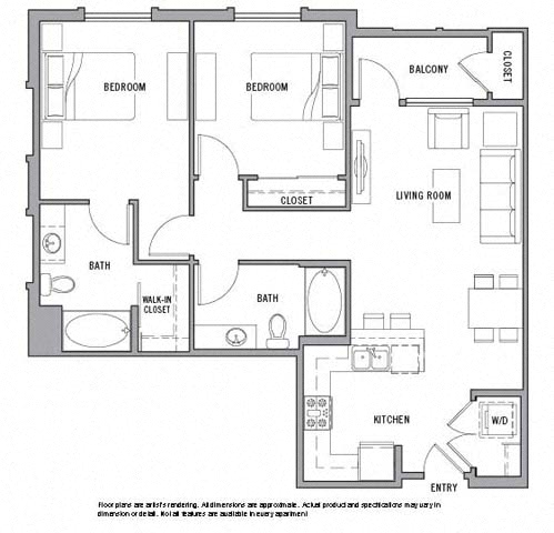 Floor plan layout diagram for 2E