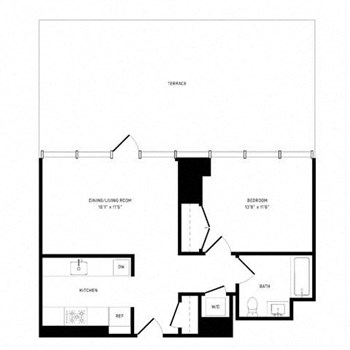 1D w/ Terrace floor plan