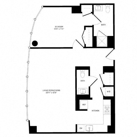 Floor plan layout diagram for 1M