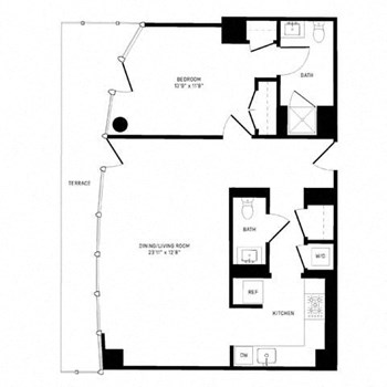 1N w/ Terrace floor plan