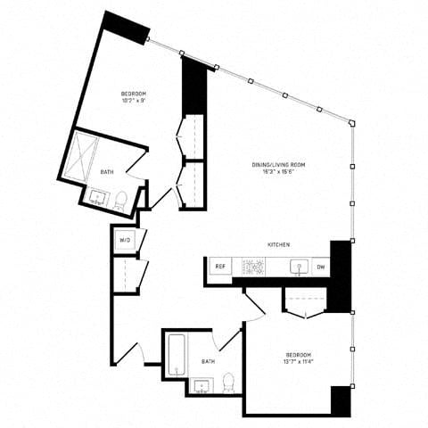 Floor plan layout diagram for 2A