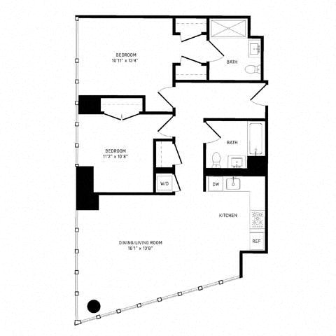 Floor plan layout diagram for 2C