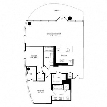 2K Penthouse w/ Terrace floor plan