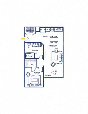 Floor plan layout diagram for 1B