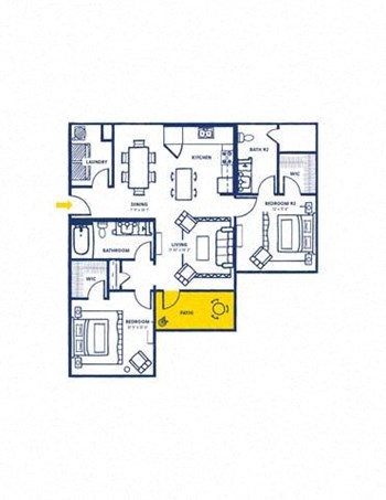 2A w Balcony floor plan