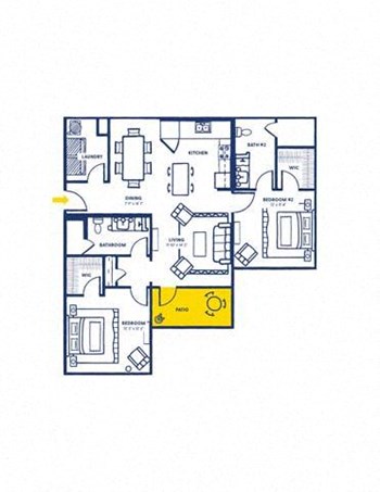 2B w Balcony floor plan