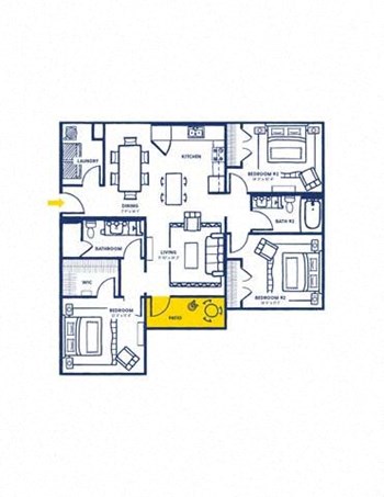 3A w Balcony floor plan