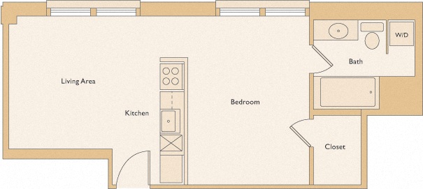 Floor plan layout diagram for 1B