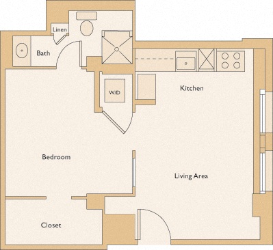 Floor plan layout diagram for 1C