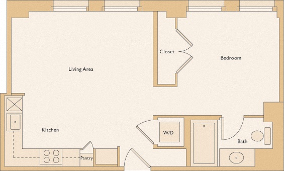 Floor plan layout diagram for 1D