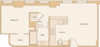 1K floor plan