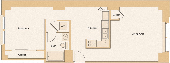 Floor plan layout diagram for 1M
