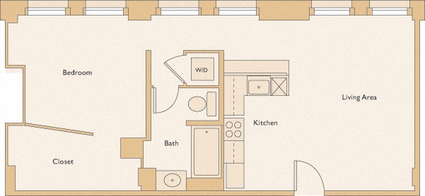 Floor plan layout diagram for 1P
