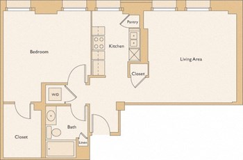 1T floor plan