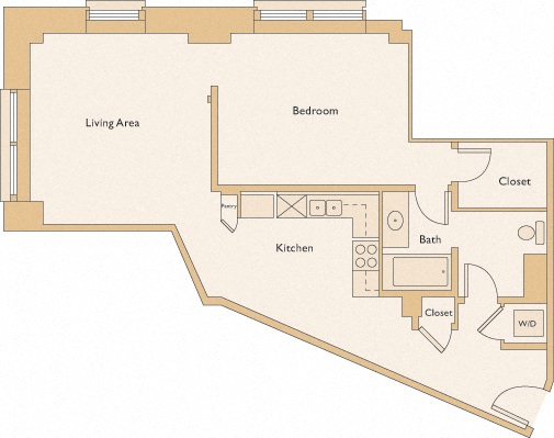 Floor plan layout diagram for 1U