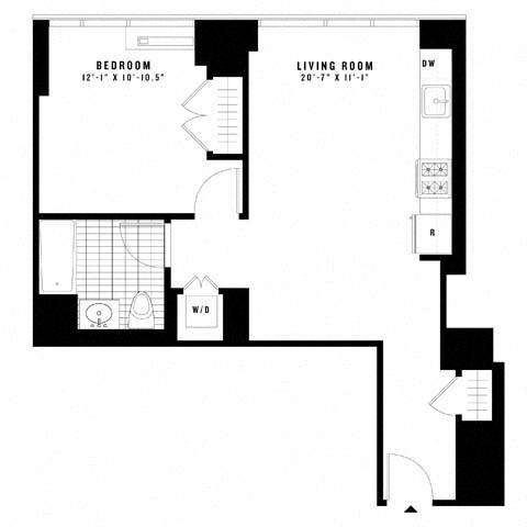 Floor plan layout diagram for 1D
